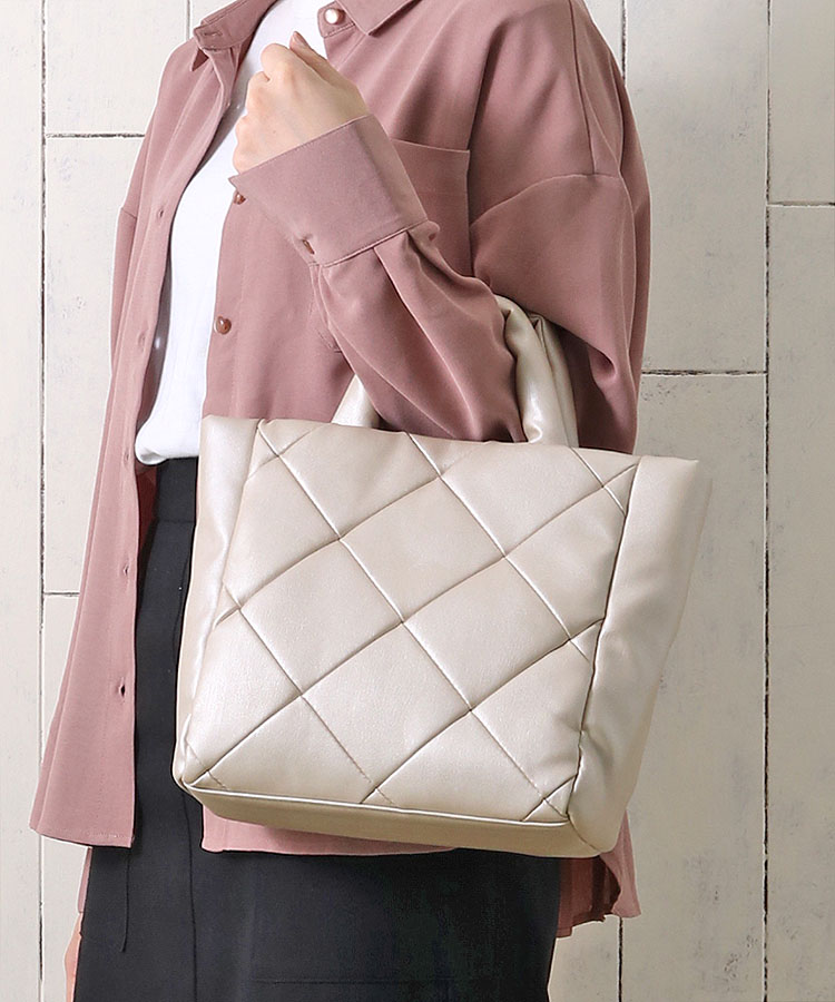 ≪SALE≫パファー合皮パッチワーク2WAYショルダー