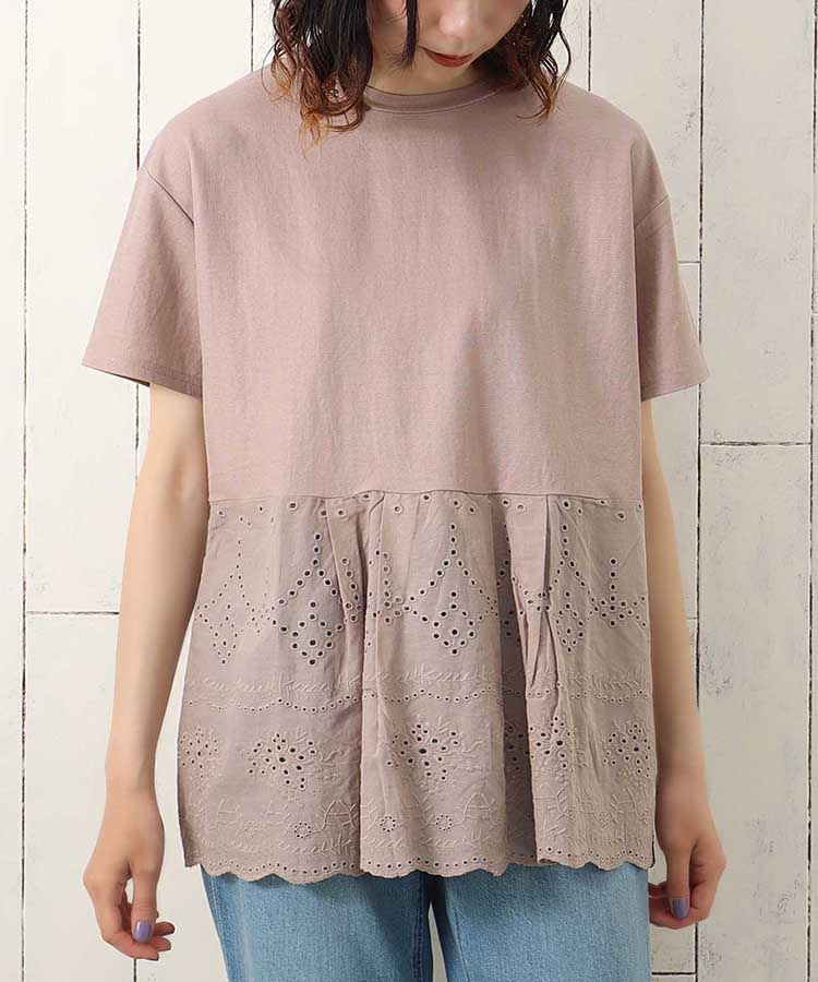 ≪SALE≫冷感カノコスカラップレース切替プルオーバー