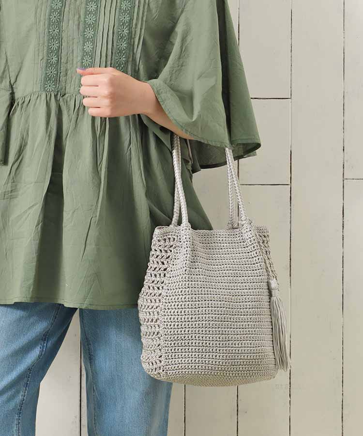 ≪SALE≫コード編みタッセルトート