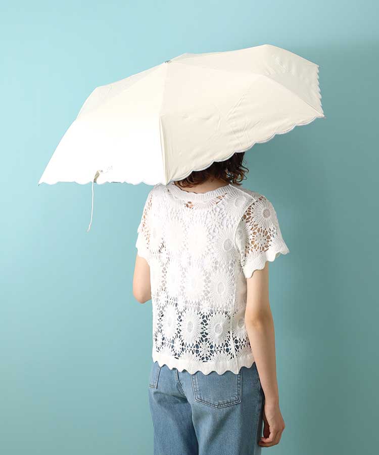 スカラ刺繍晴兼折傘