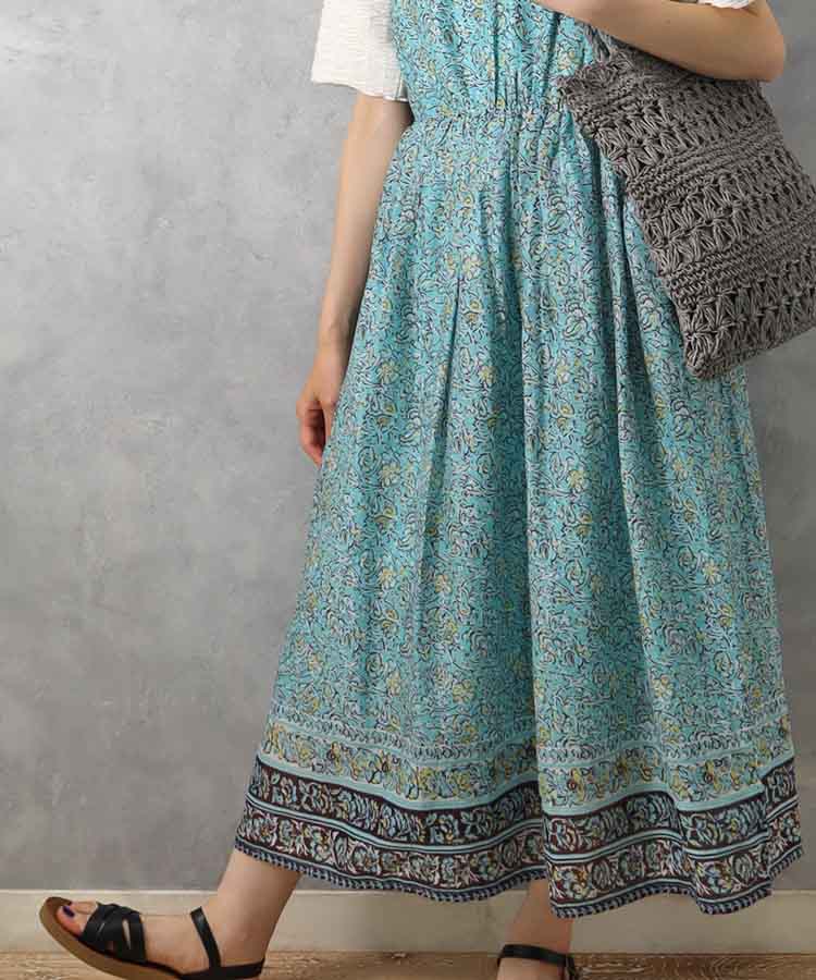 ≪SALE≫袖なし総柄ワンピース25NO6