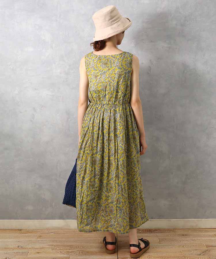 ≪SALE≫袖なし総柄ワンピース25NO2