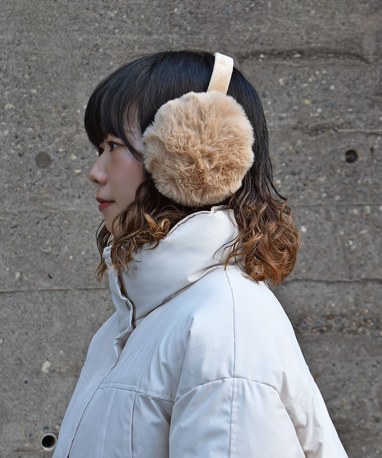 太アームフェイクファーイヤマフ