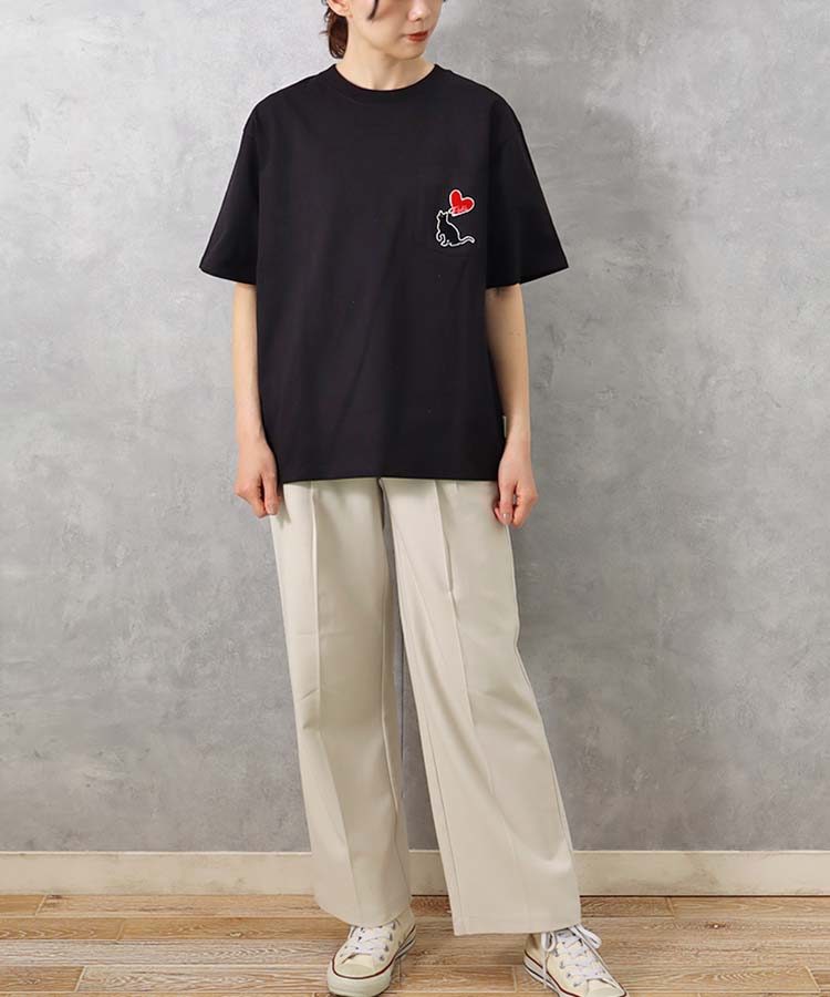 ハートネコポケットＴシャツ