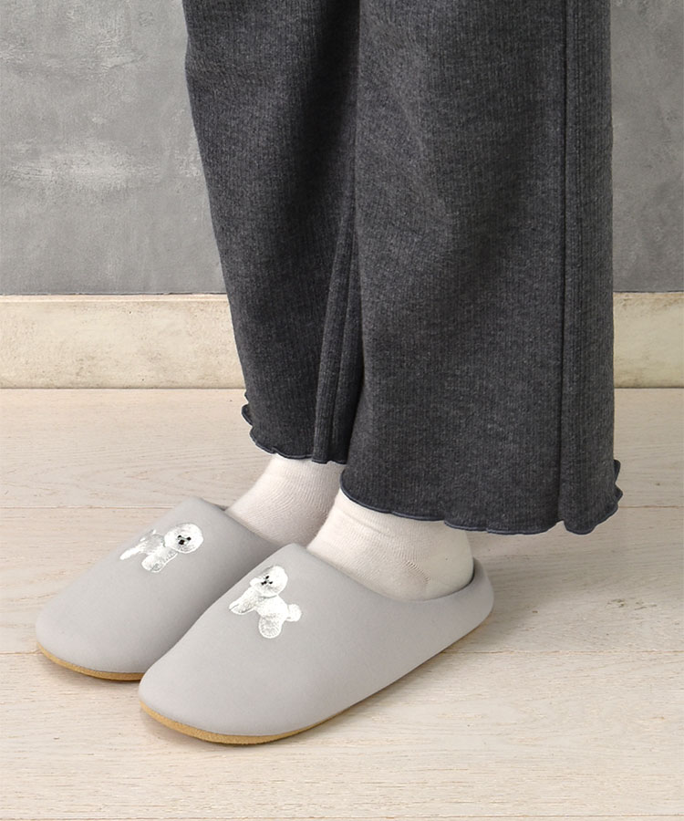どうぶつ刺繍ルームシューズ