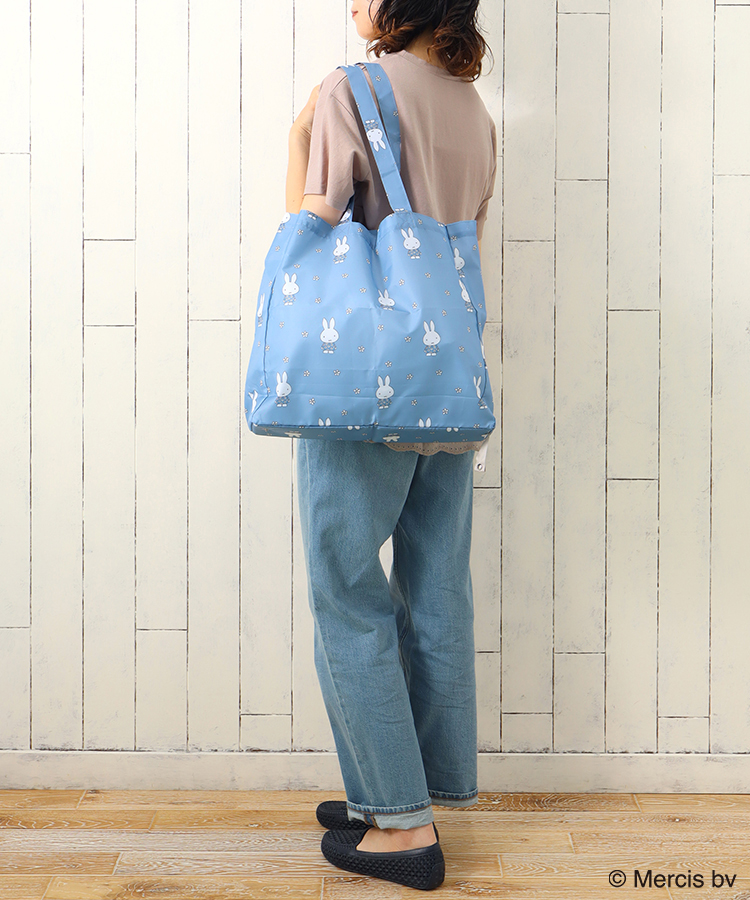 MIFFY BLUE FLOWERショッピングバッグM