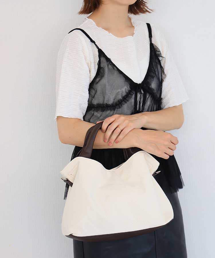 ≪SALE≫キャンバス合皮2WAYトート