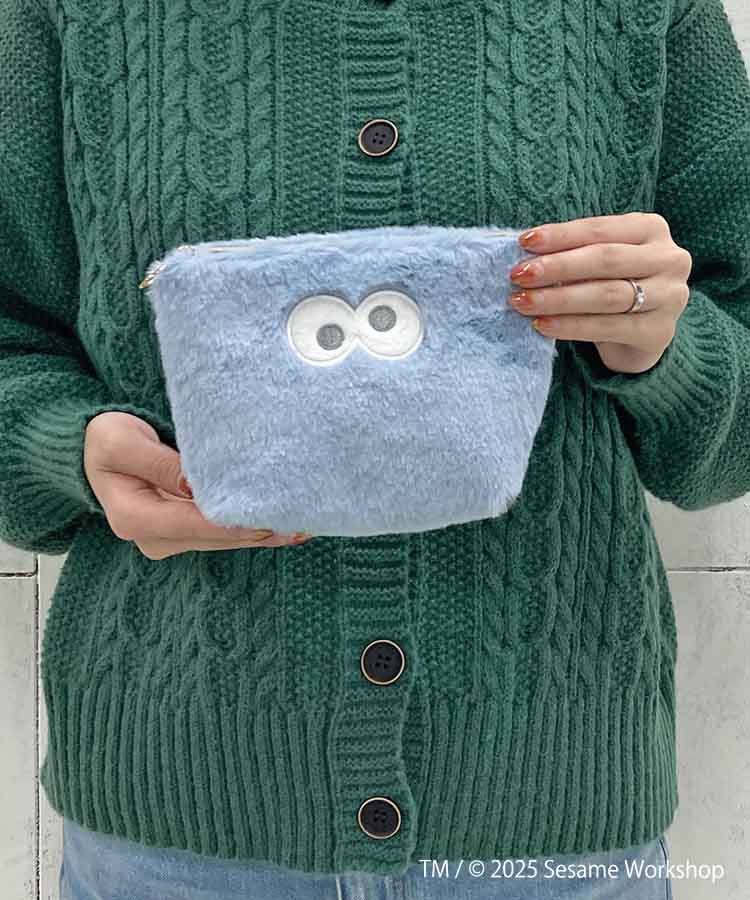 SESAME STREET FACE FUR台形ポーチ