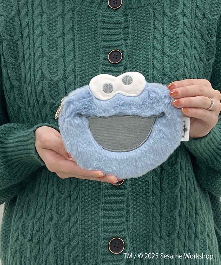 SESAME STREET FACE FURダイカットポーチ