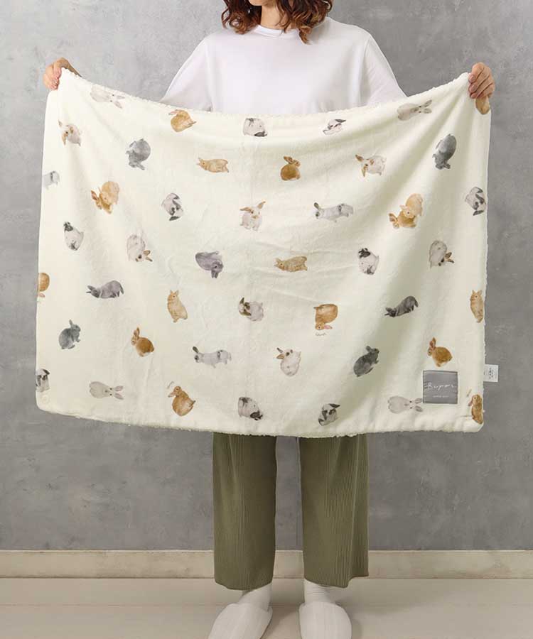 モチーフプリント3wayひざ掛け