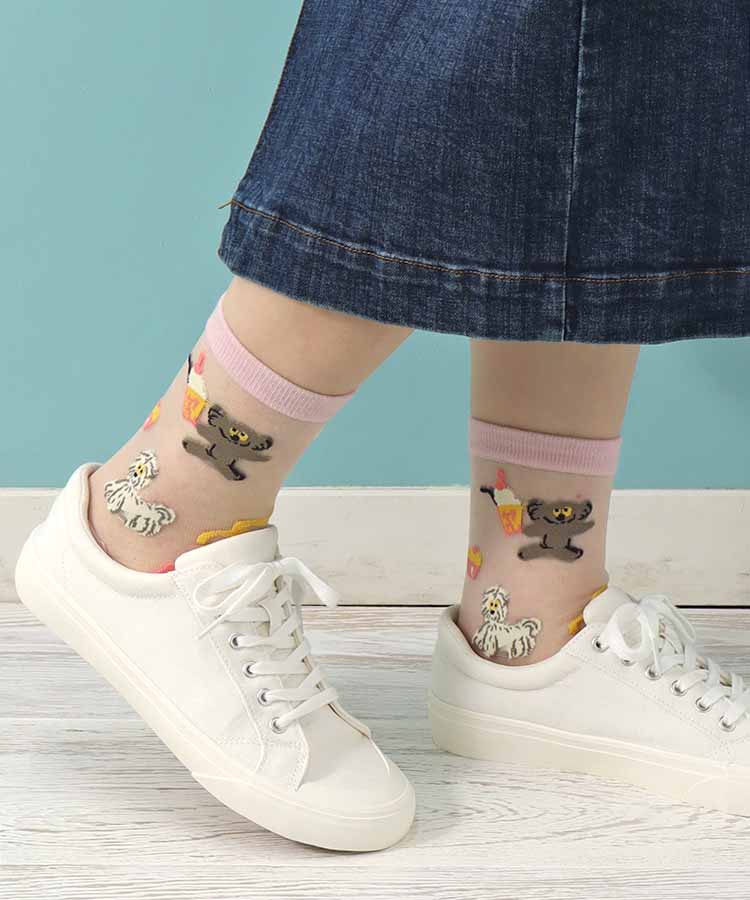≪SALE≫CYILABO総柄シースルーソックス