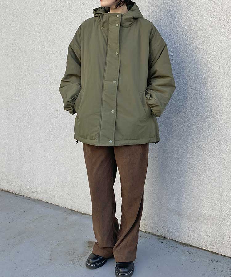 フード付きキルト中綿ブルゾン