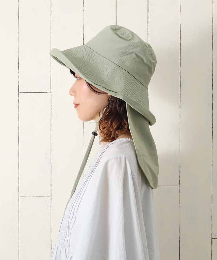 ≪SALE≫ネックカバー付きUVワイドブリムハット