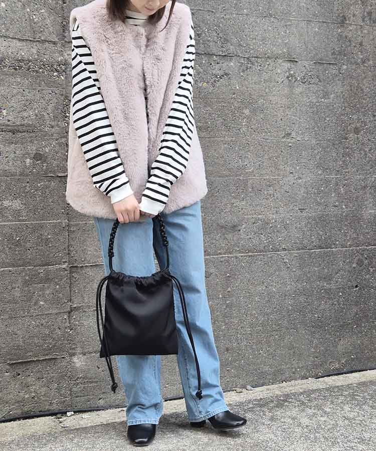 編み込み巾着ショルダー