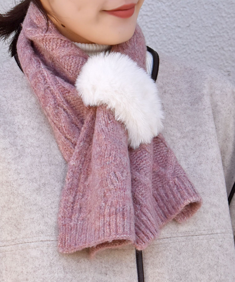 ニットファー差し込みマフラー