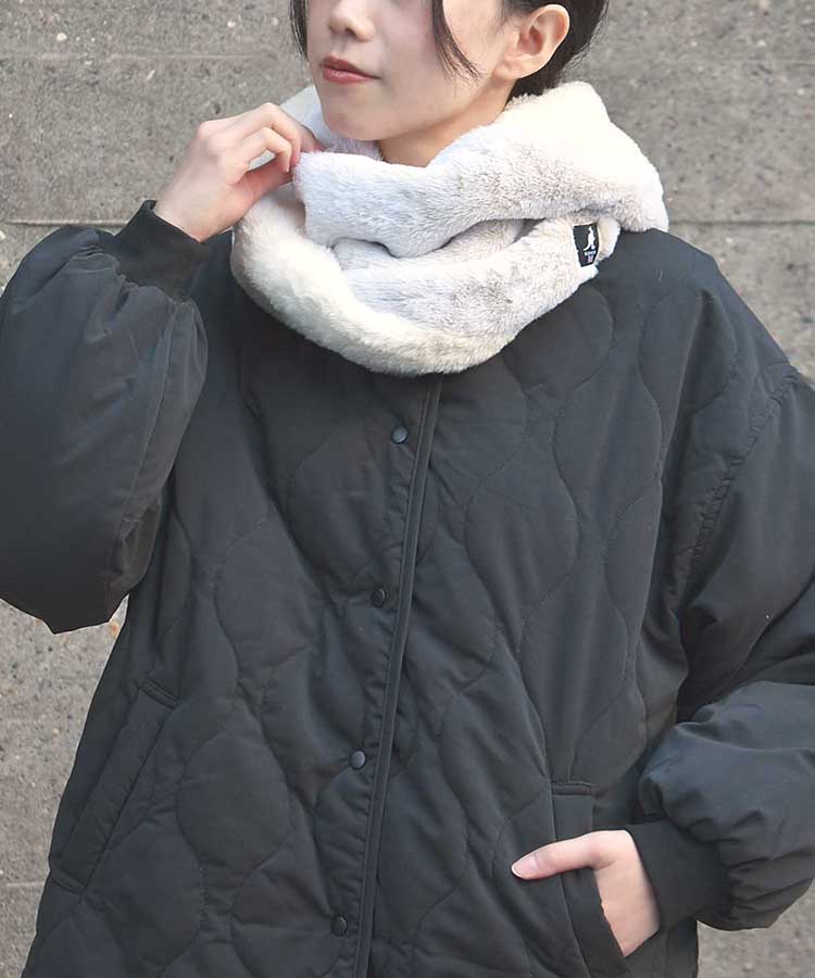 ≪SALE≫KANGOLスノートップファー配色スヌード