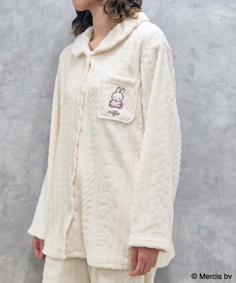 ミッフィーロープ柄前開きパジャマ上下セット