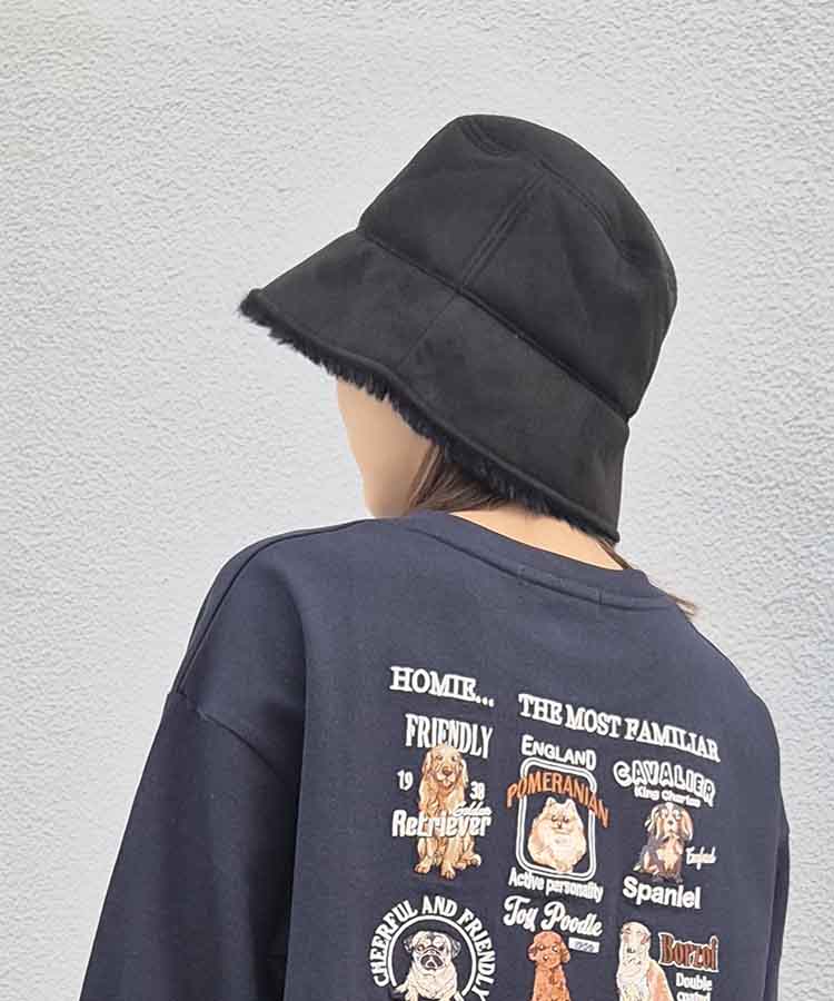 フェイクムートンバケットハット