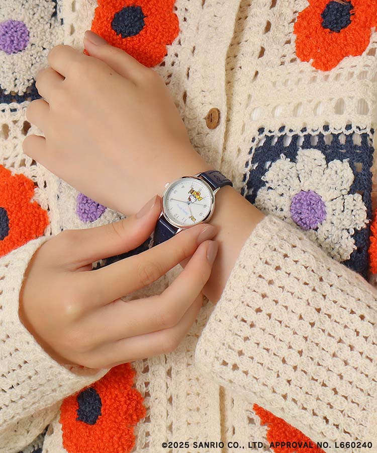 Hello Kittyリボン型押しウォッチ