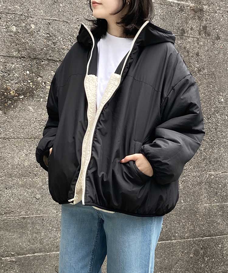 リバーシブルボアブルゾン