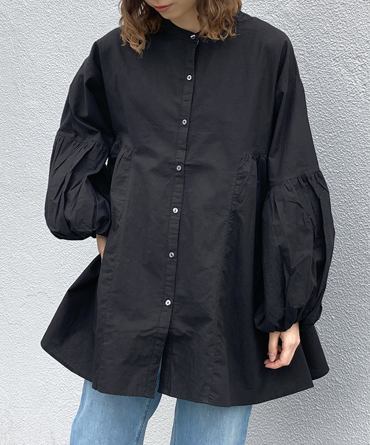 ≪SALE≫ポプリンバックティアードブラウス