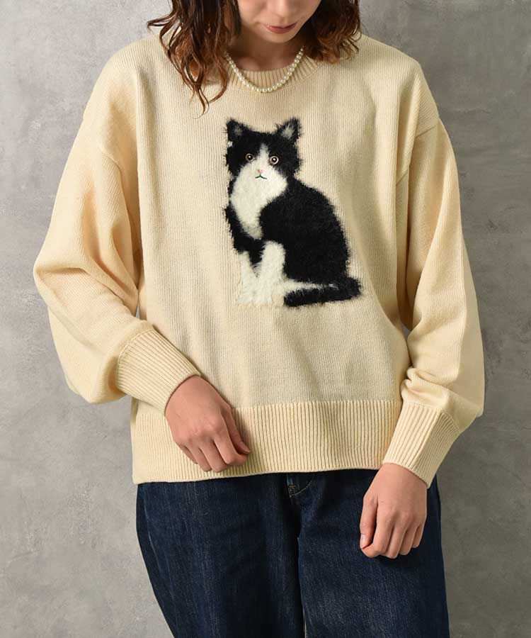 le petale Fluffy catニットプルオーバー