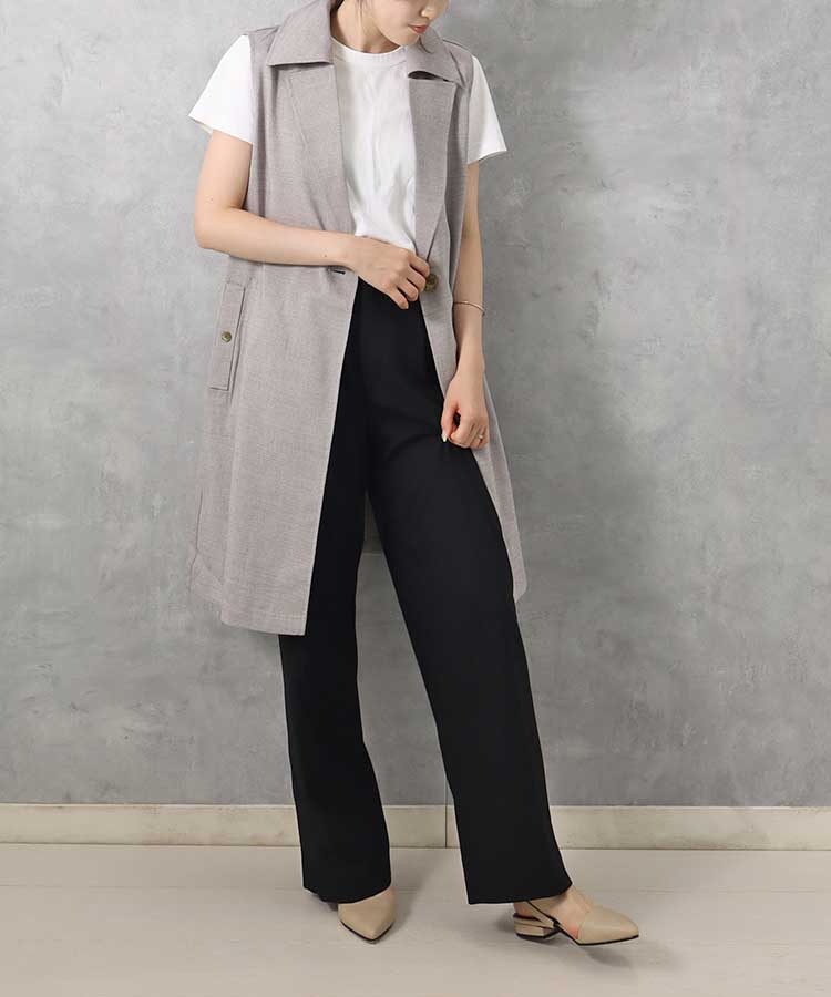 ≪SALE≫【WEB限定】リネンライクスリーブレスジャケット