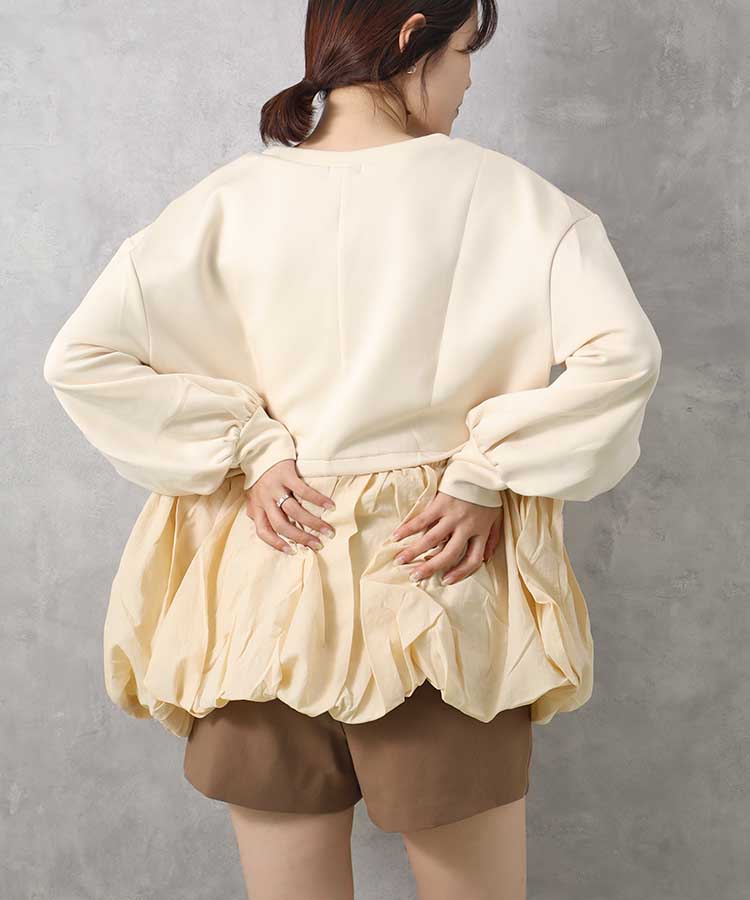 ≪SALE≫【WEB限定】裾バルーンペプラムプルオーバー
