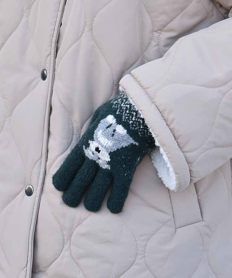 裏起毛シュナウザーニットグローブ