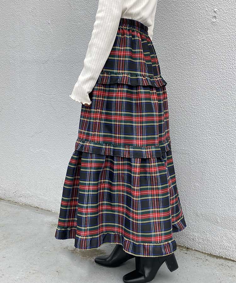 チェックティアードスカート