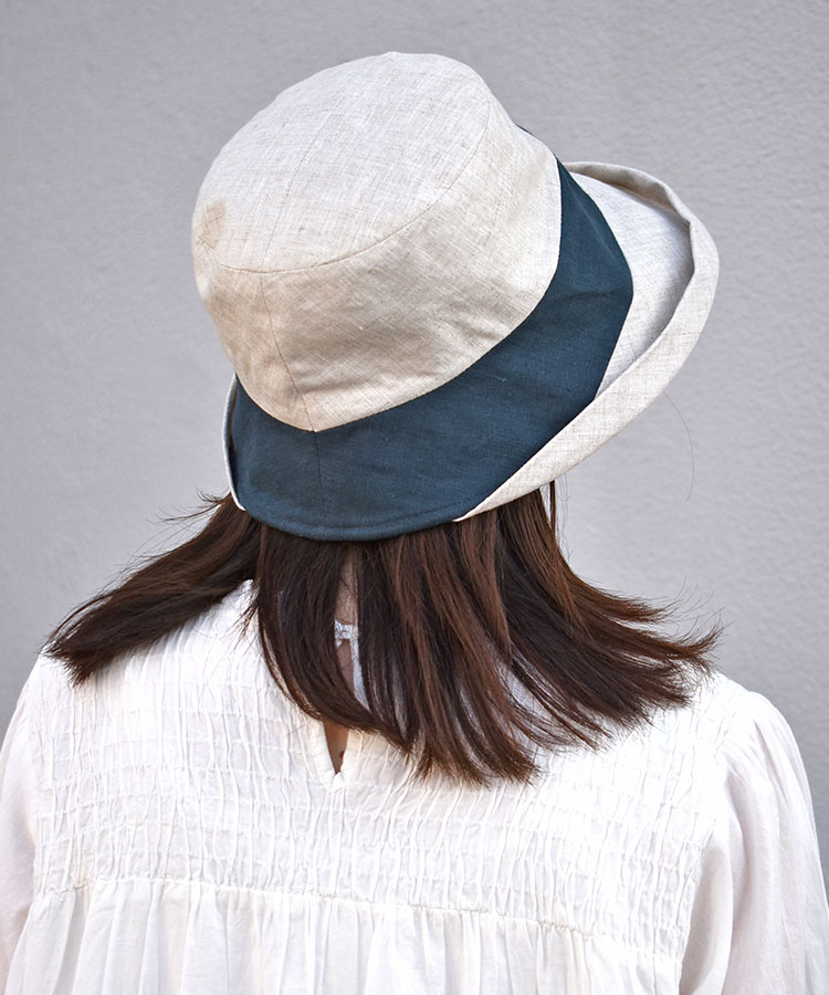 バイカラーアシンメトリーハット