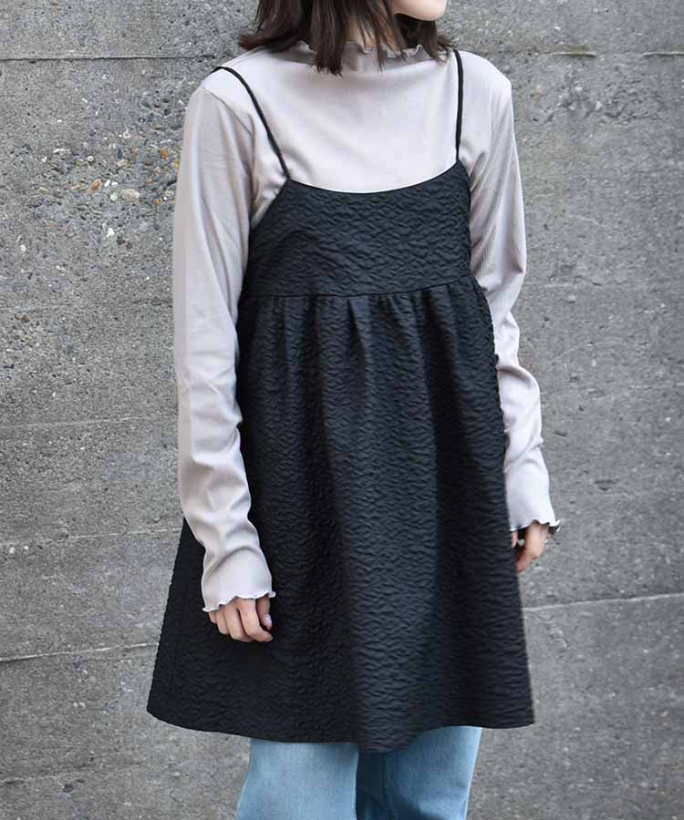 起毛リブプチハイネックロンT