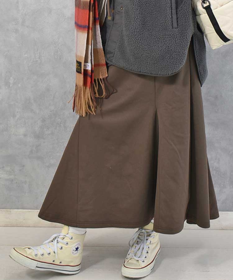 裏起毛カットツイルマーメイドスカート