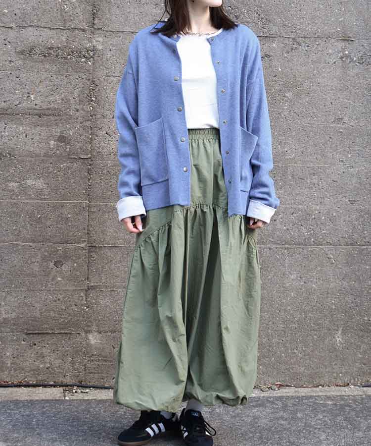 バイカラーニットカーディガン