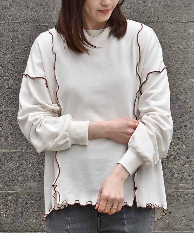 配色メロープルオーバー