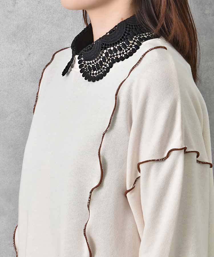スカラップレースつけ襟