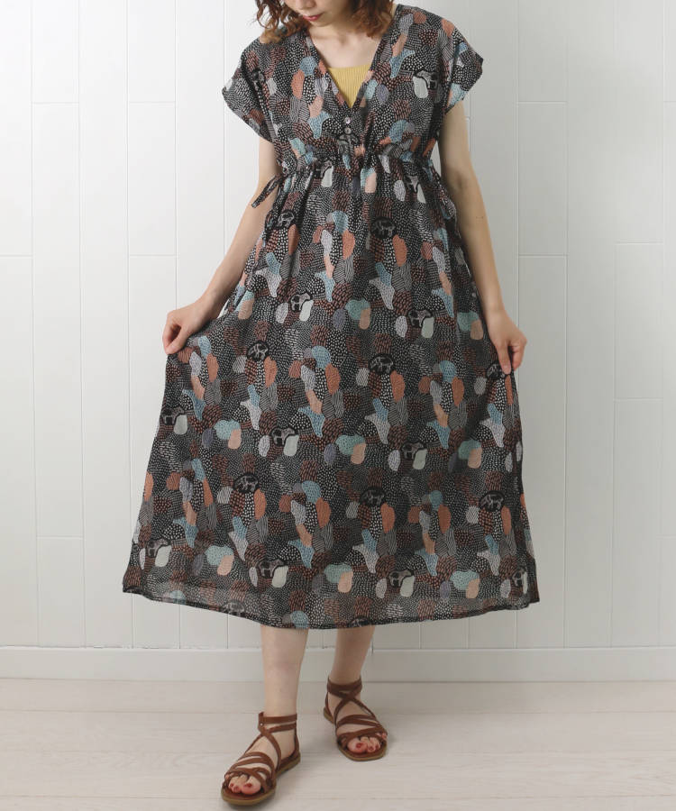 ≪SALE≫アニマルパッチワークドットワンピース