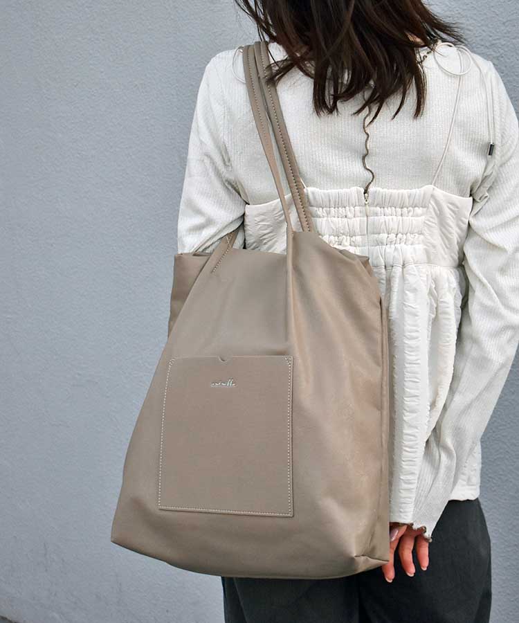 両あおりA4ポケットトート