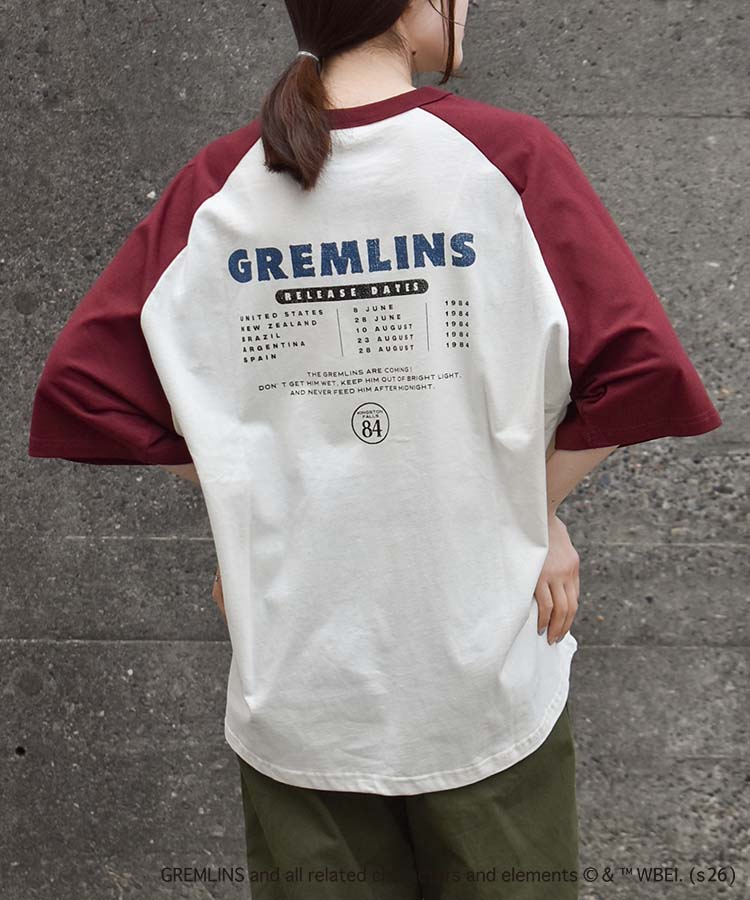 グレムリンラグランプリントTシャツ