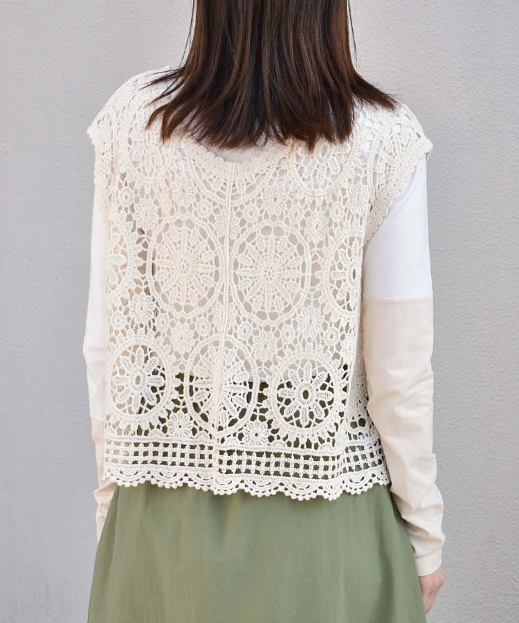 レースベストプルオーバー