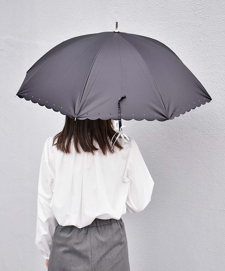 遮光シルバーリボンハート日傘