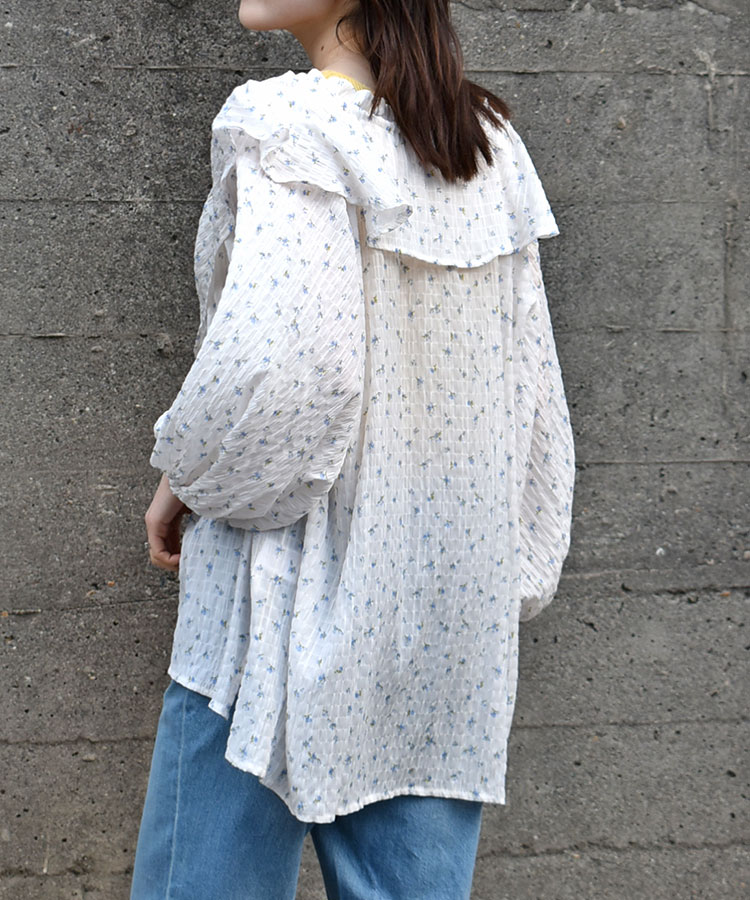 プチフラワーフリルブラウス