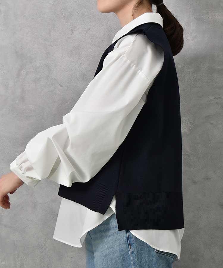 ニット付きブラウス