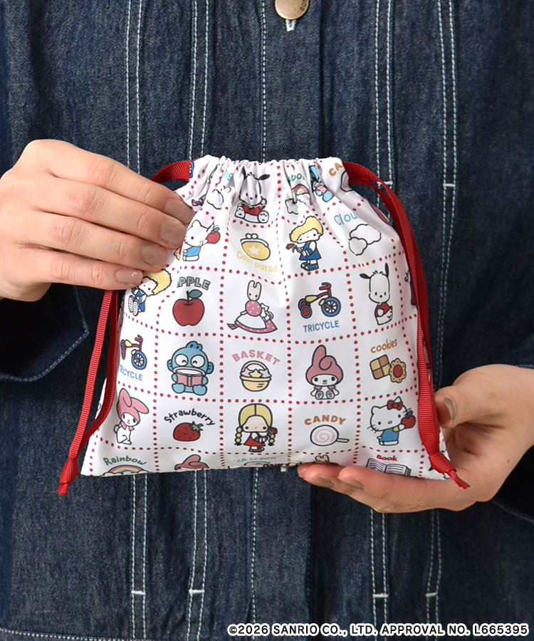 【WEB予約 3/4～順次発送】SANRIO CHARACTERS BASIC総柄巾着