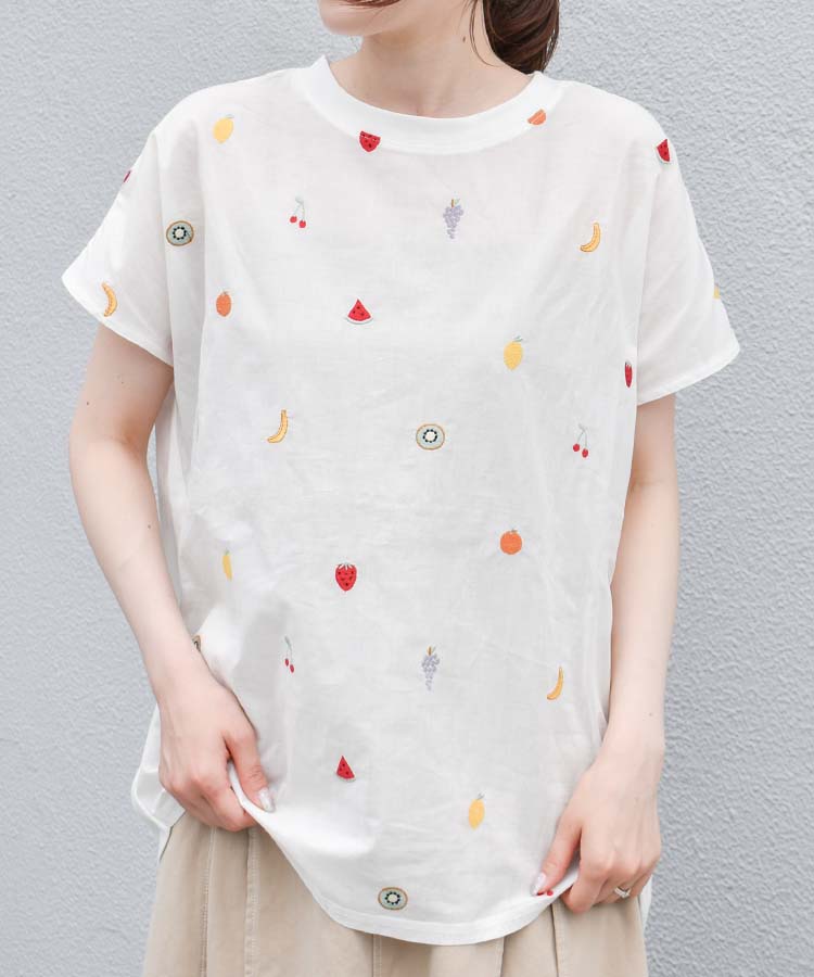 フルーツ総刺繍Tシャツ