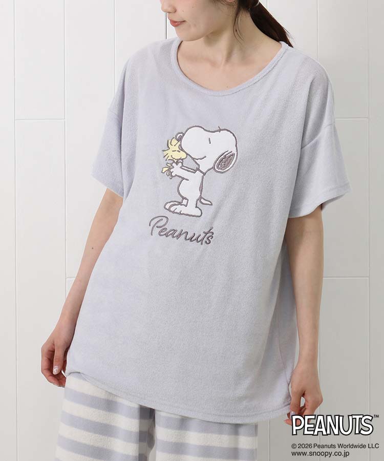 スヌーピー 半袖パイルルームウェア上下セット