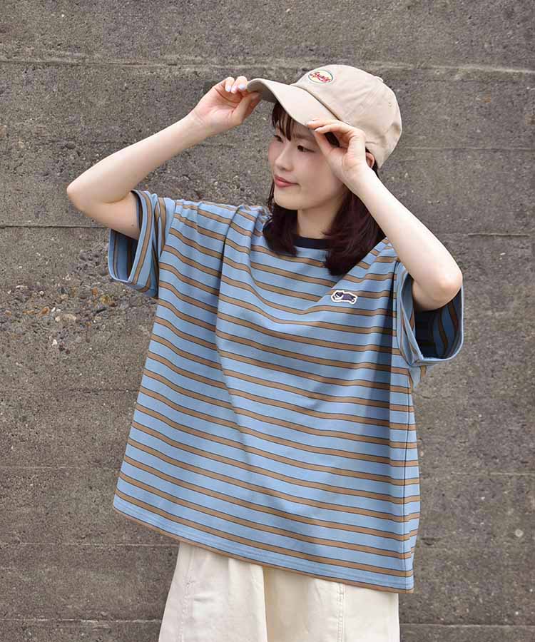 Bouncy.ワッペン付ボーダーTシャツNO1