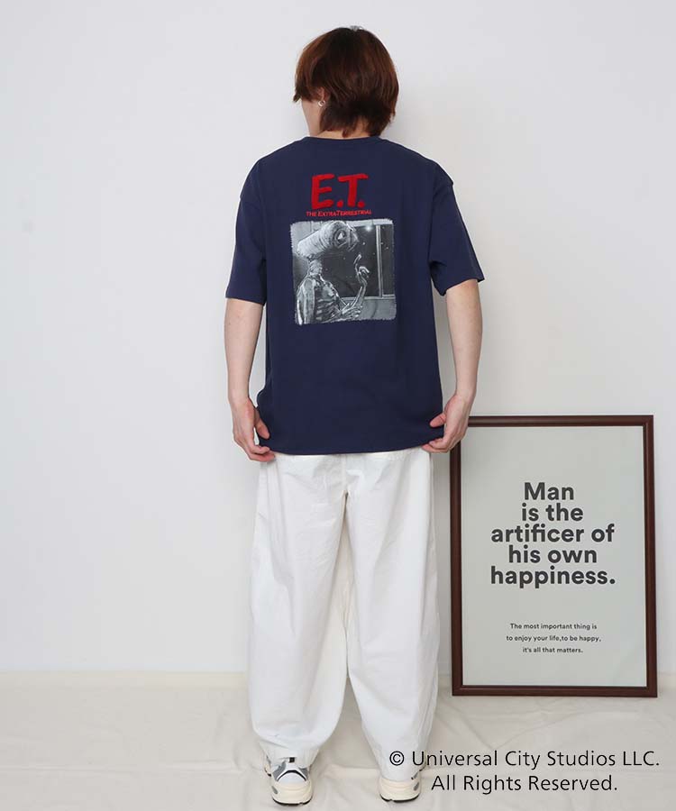 ET モノクロプリントTシャツ