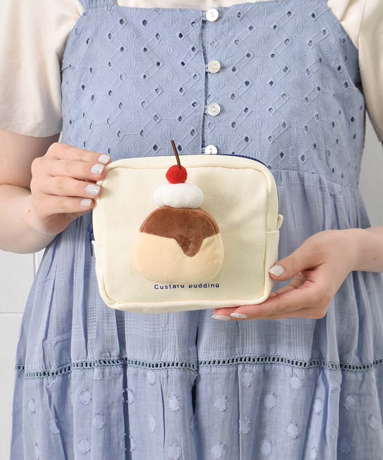 もちもち喫茶ぬいぐるみ付きスクエアポーチ