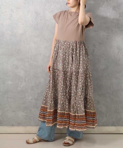 ≪SALE≫カットソードッキングワンピース